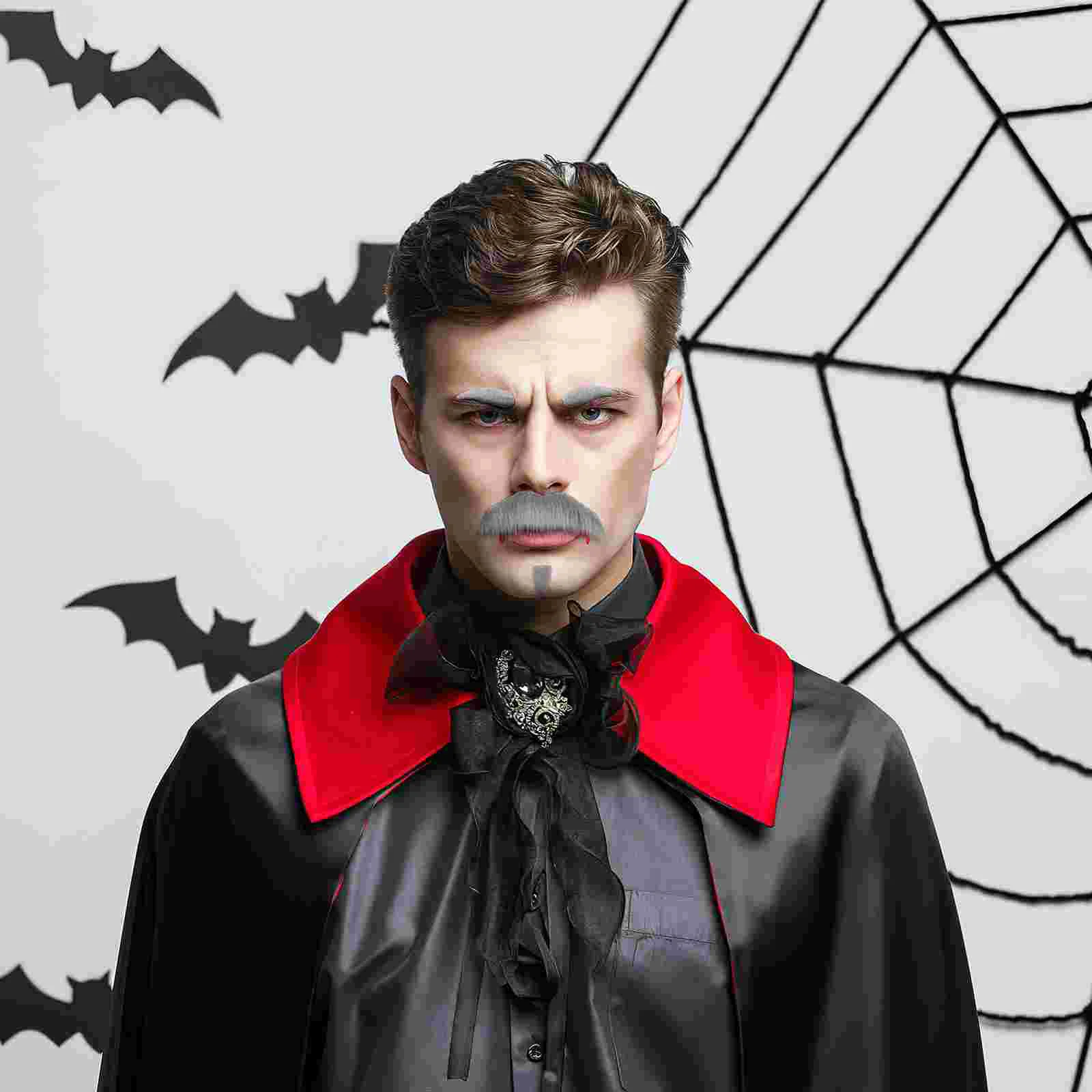 Déguisement d'Halloween avec Fausse Barbe, Moustache Réaliste, Accessoires de Cosplay, Fournitures de ix