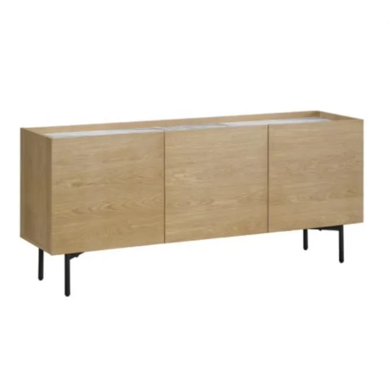 New Design Sideboard MDF and Oak Veneer Oak Leg Wooden Cabinet