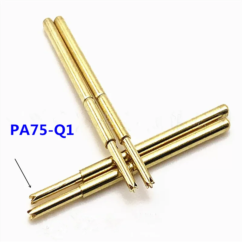 

100PCS/ Pack PA75-Q1 Small Round Head Gold-plated Spring Test Pin Needle Tube 1.02MM Length 16.5mm PCB Pogo Pin