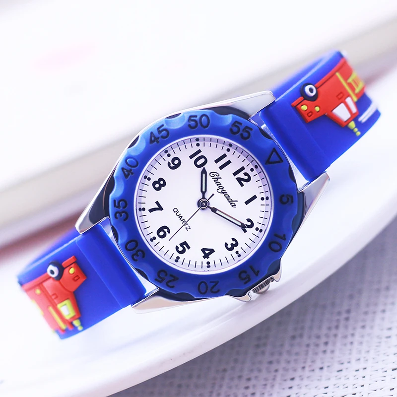 Montre intelligente en silicone avec motif de camion de pompier pour enfant, garçon et fille, idée cadeau, nouvelle collection