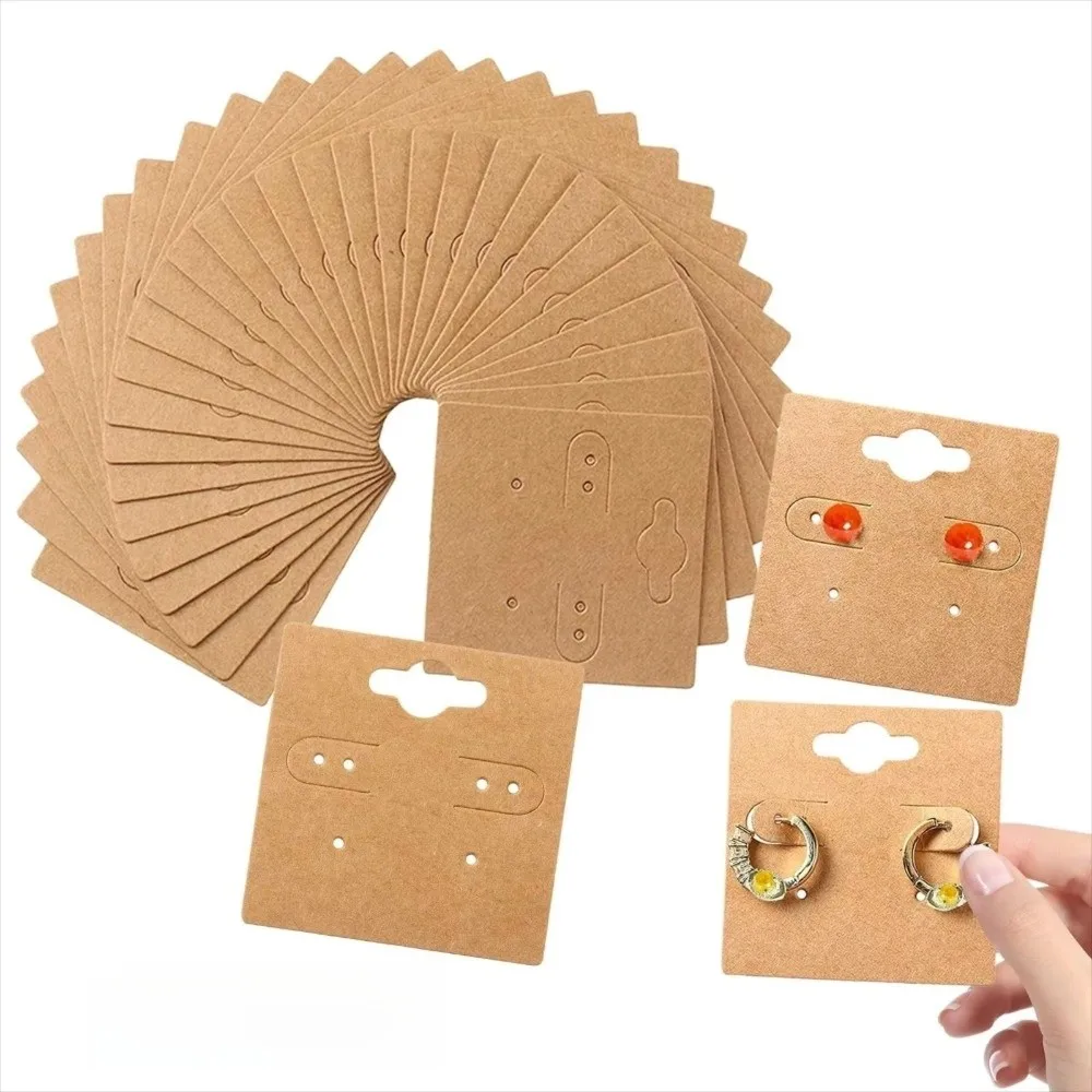 100 Pieces Jewelry Tag Earring Display Card Jewelry Selling DIY Crafts Earring Packaging Cards with Holder Holes