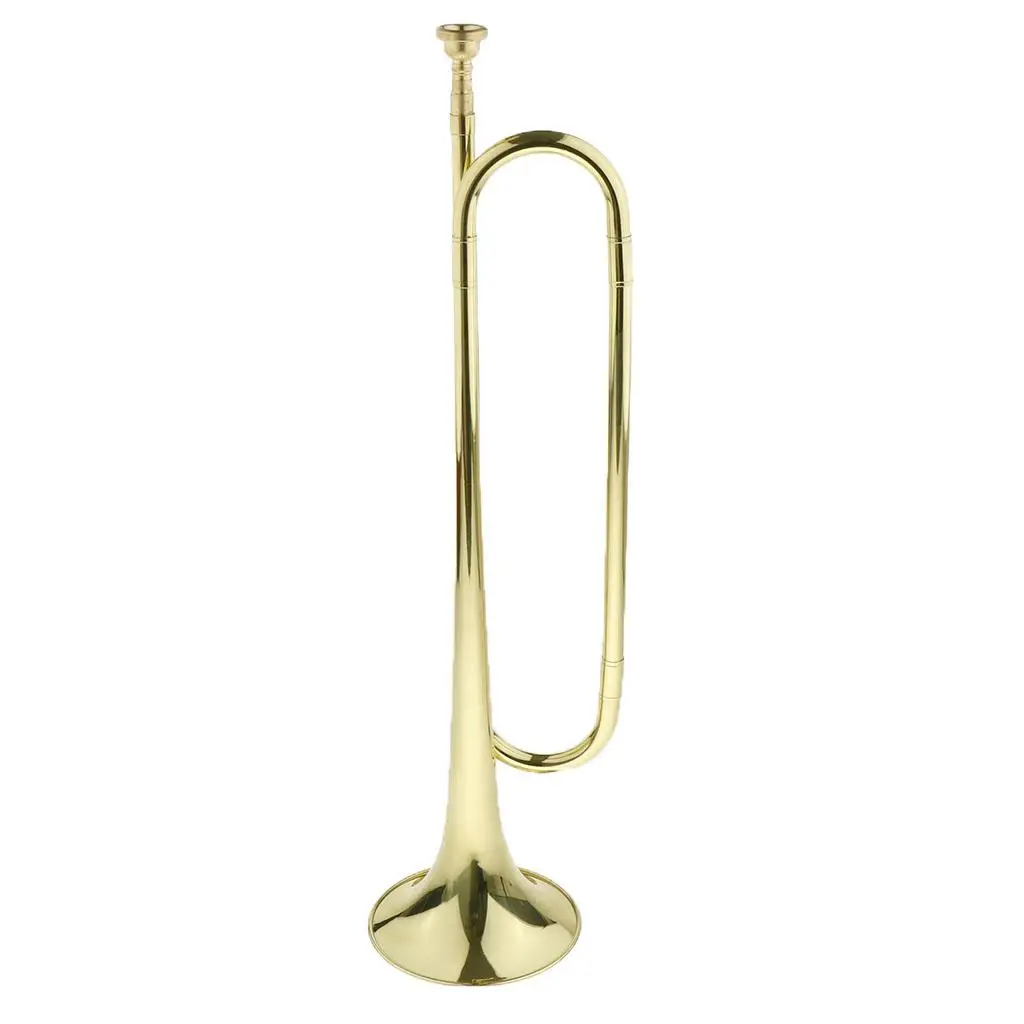 Brass Bugle, Cavalry Trumpet, Musical Instrument for Children Kids Students Marching Band