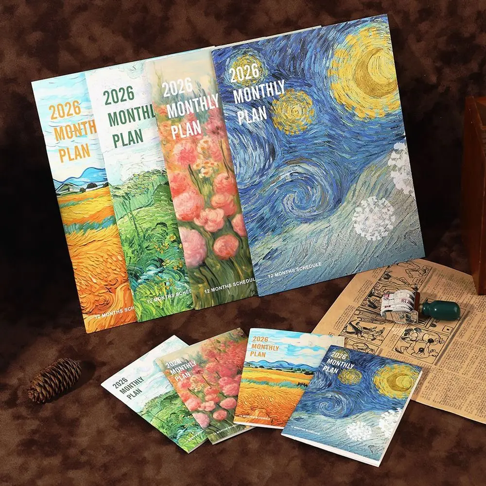 2Pcs/Set A4/A6 2026 Schedules Notebook Learning Plan Work Efficiency Planner Notebook Life Check-in 2026 Calendar Planner School