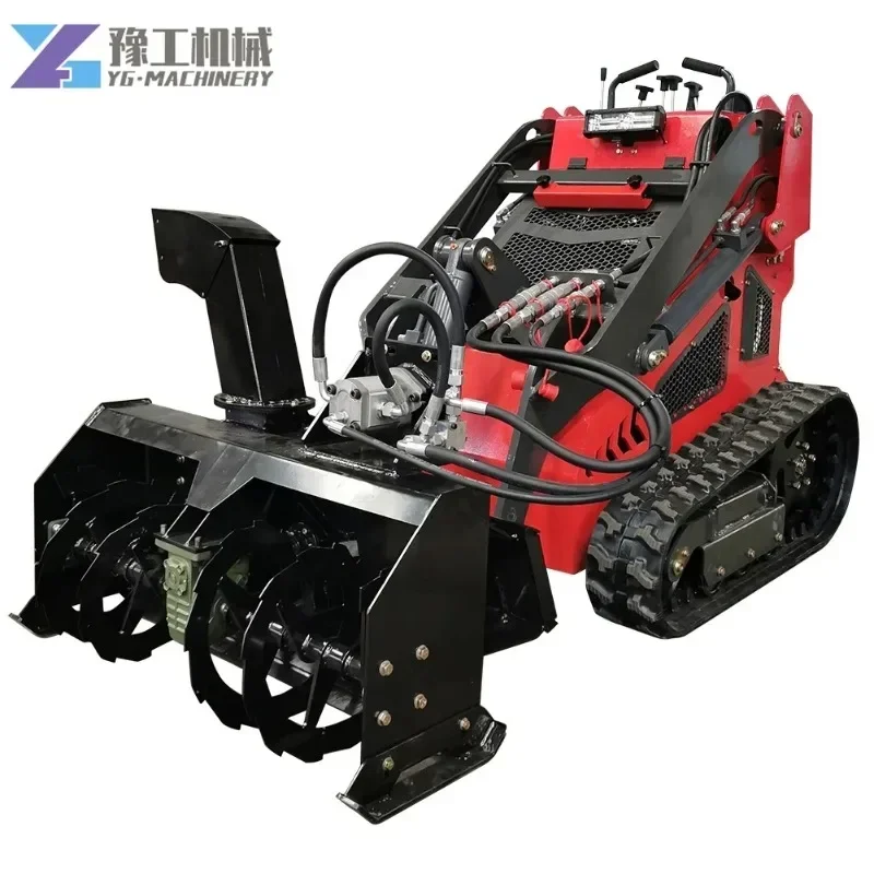 YG 2023 Mini Skid Steer Loader Accessory Brush Cutter ,Trencher, Tiller, Sweeper, Auger, Hammer, Fork,4+1 Bucket