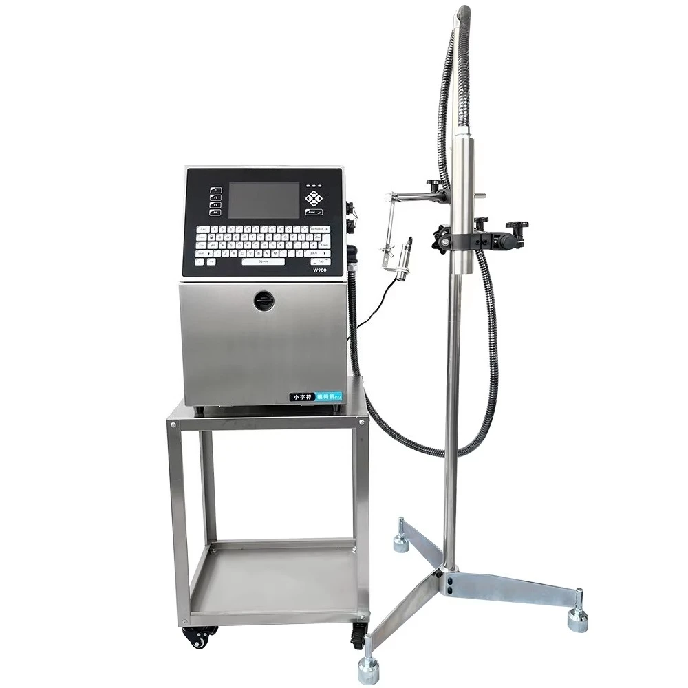 Industrial White Automatic Control Date Batch Code Glass Metal Plastic PE PVC Paper Wood Rubber Inkjet Printer