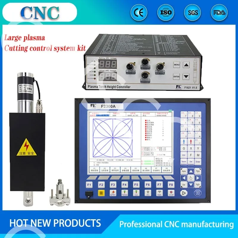 2-Achsen-CNC-Plasmaschneiden-Bewegungssteuerungssystem-Kit, Schneidsteuerung F2300A, digitale Höhenverstellung der Lichtbogenspannung F1621 HP105