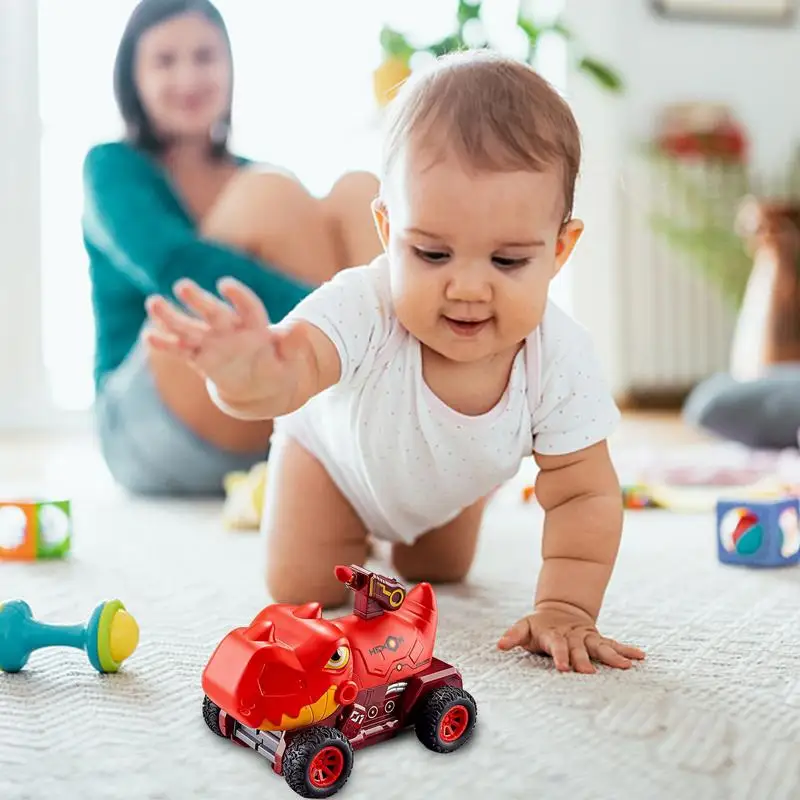 Dinosaurus Vrachtwagendrager Dinosaurussen Transformeren Transportdrager Kinderen Educatief Opvouwbaar Speelgoed Vervoeren Vrachtwagenspeelgoed Met Uitwerpen