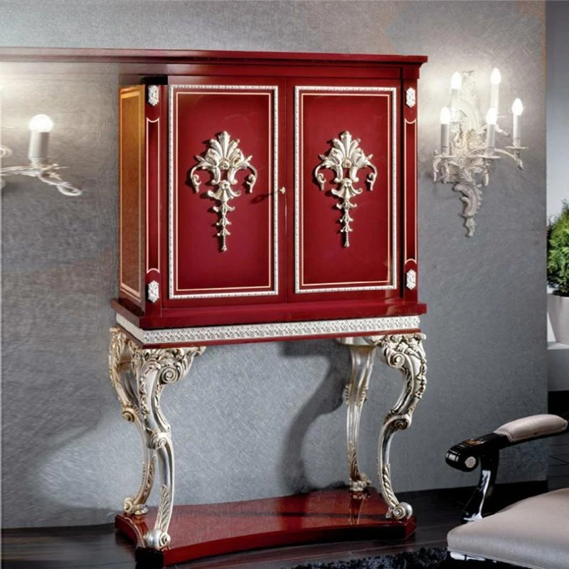 European restaurant furniture birch carved champagne luxury villa wine cabinet decorative cabinet furniture