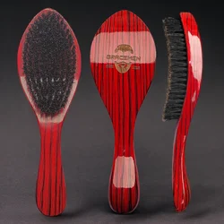 The Gracemen-cepillo ondulado de 360 ° para hombre, cepillo de pelo de cerdas de jabalí 100% suaves, con mango de madera, para Barba, peine