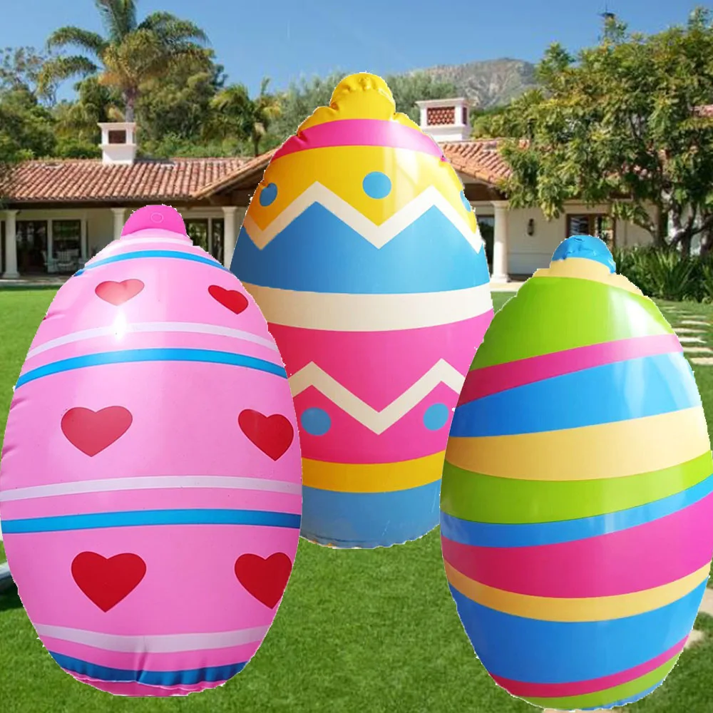 Colourful Easter Egg Inflatable Balloon Children Favor Easter Toy Happy Easter Party Decoration Supplies Gifts