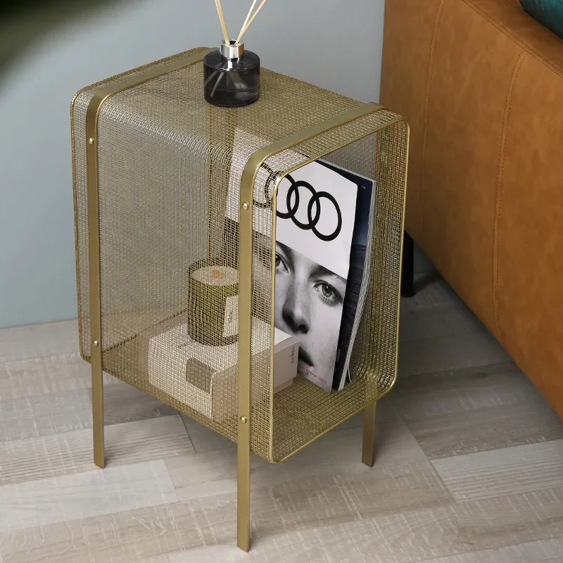 

Nordic Living Room Storage Rack Bedside Nightstands Creative End Table Bookshelf Magazine Rack Mesa De Noche Cabinet Iron Art