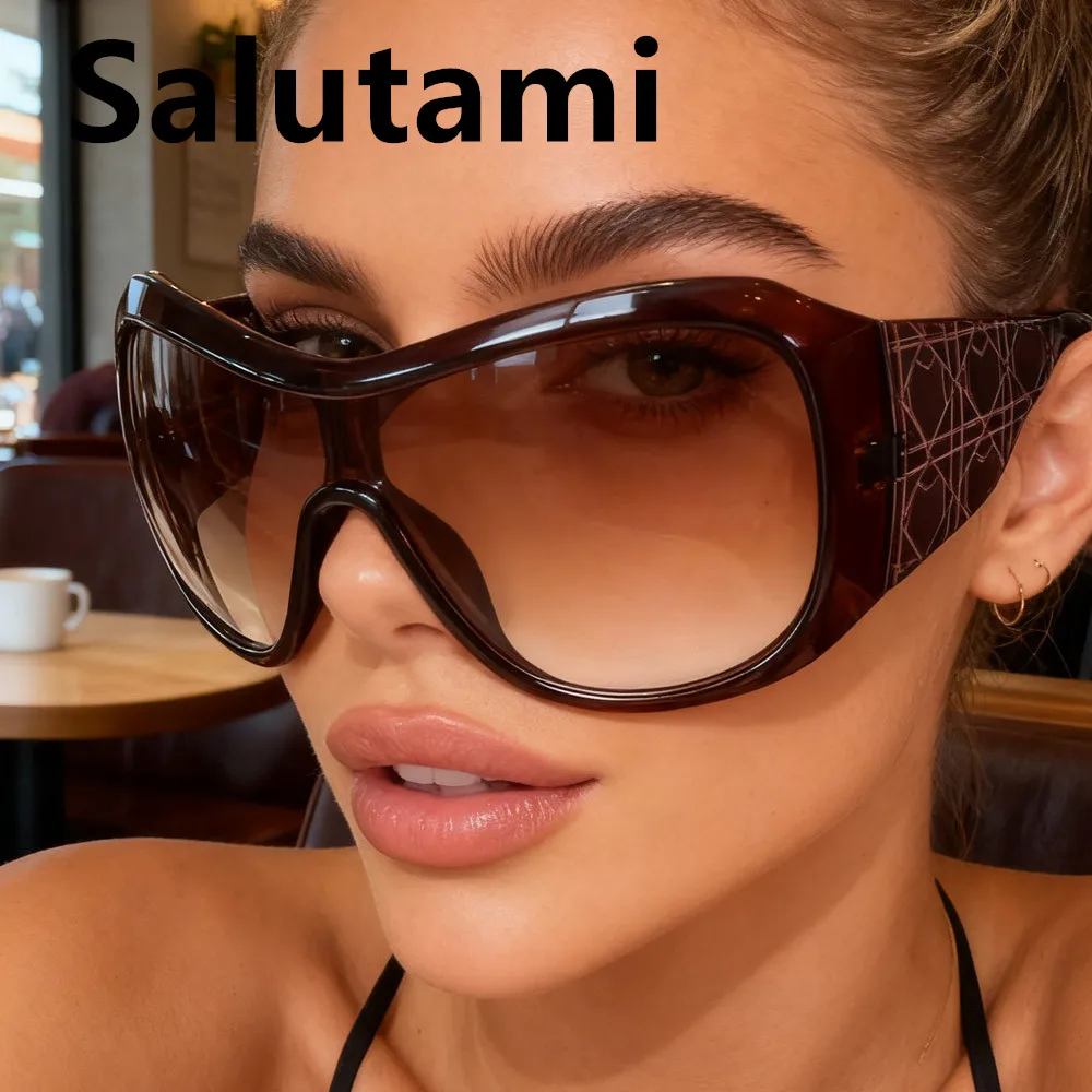 Vintage Square One Piece Shield Y2K Sonnenbrille für Frauen Neue Mode Rot Schwarz Farbverlauf Sexy Sonnenbrille Damen Oversize Shades – Detail 3