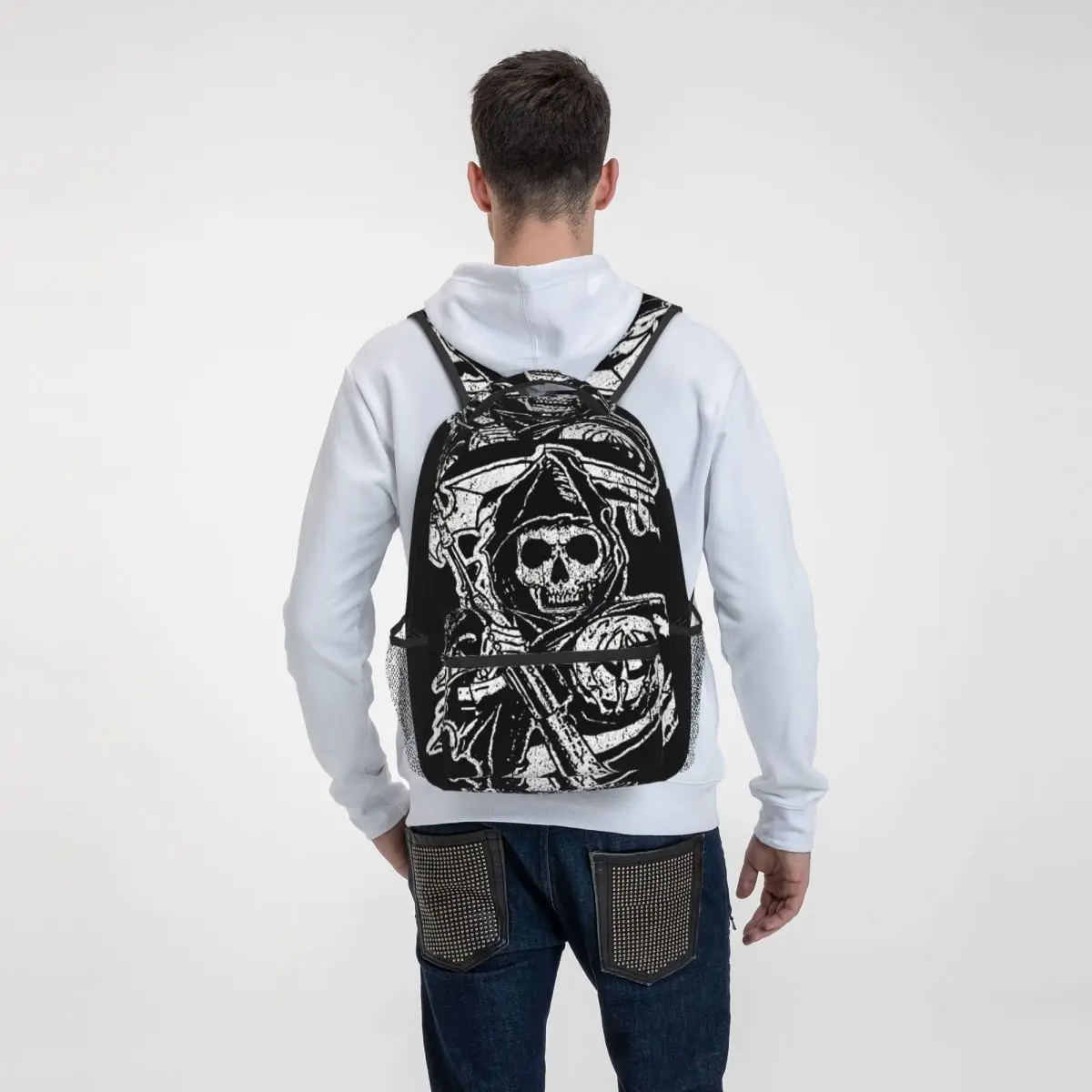 Skull plecaki synowie anarchii TV na co dziń z nadrukiem Student School Bag kobiety męskie torby podróżne mała torba na laptopa