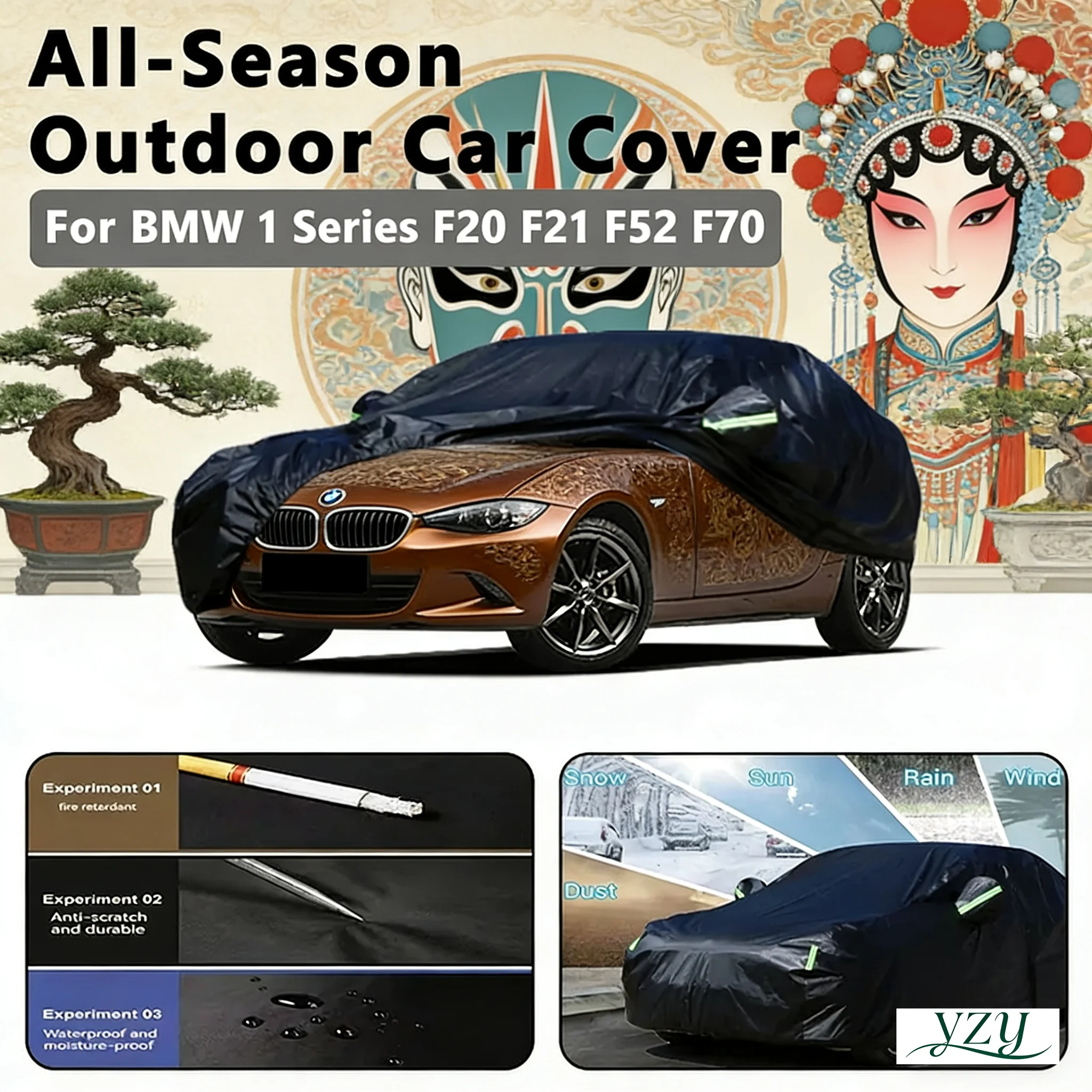 

For BMW 1 Series F20 F21 F52 F70 Car Full Cover - Outdoor Waterproof Snowproof Sunshade, All Weather Auto Protection Accessories