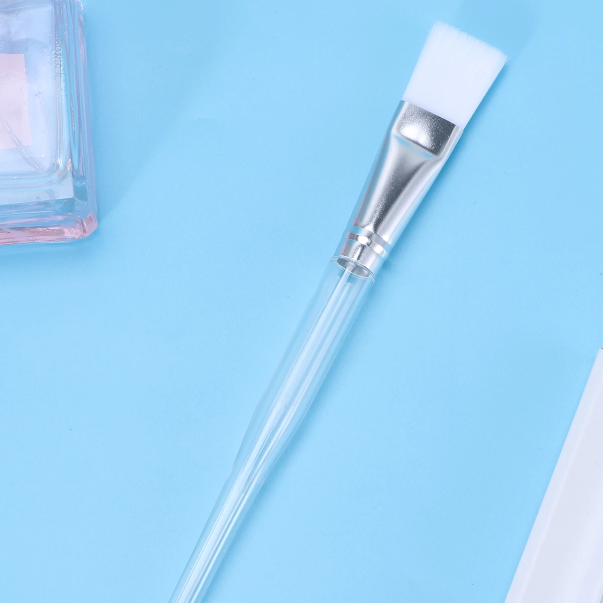 

1pcs Mask Brush Clear Handle Professional Facial Skincare Smooth Silicone Long Durable Makeup Facemask Tool Face Brush