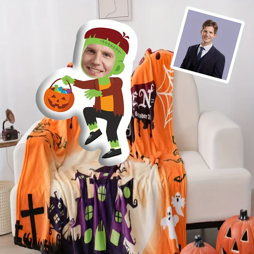 Custom Halloween Throw Pillow - Double-Sided Design, Mixed Colors, Suitable for Halloween, Christmas, Thanksgiving, Valentine'S