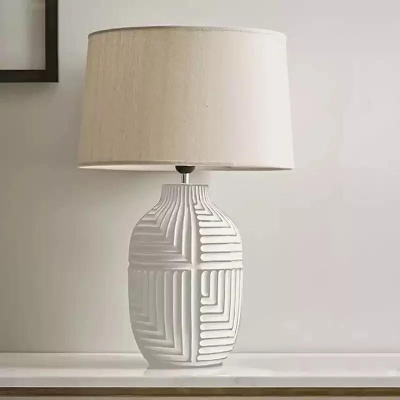 Everbright Store Country Vintage Ceramic B & B Wabi Wind Living Room Hotel Study Bedroom Decoration Bedside Lamp