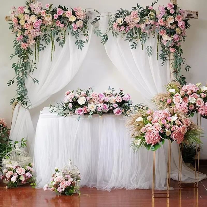10/5m Wedding Decoration Tulle Roll Sheer Tulle Fabric For Birthday Party Backdrop Wedding Chair Sashes Decor Yarn view 4