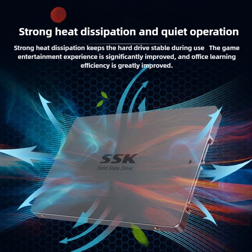Unidad de estado sólido interna SSK SATA III SSD de 2,5 pulgadas, disco duro SSD de 256GB, 512GB, 1TB, hasta 500 MB/s para actualizar PC, portátiles y de escritorio
