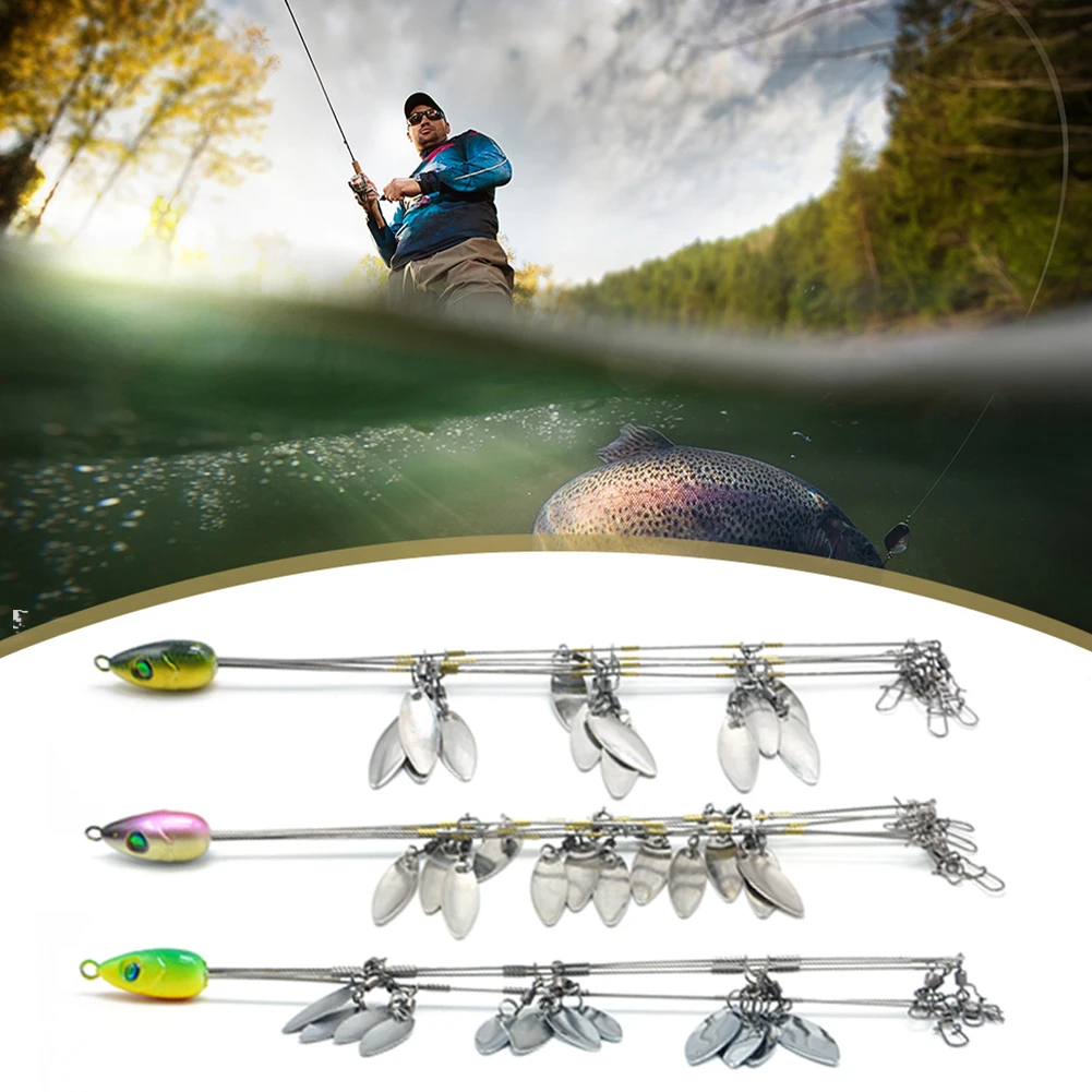 30g Swimming Bait Swivel Spinner 5 Arms Artificial Umbrella Alabama Rig Stainless Steel 12 Bladed for River Pond Accessories