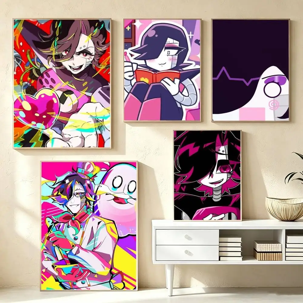 mettaton undertale  Poster High Quality Dorm Living Room Aesthetic Wall Decoration Painting Stickers Gift