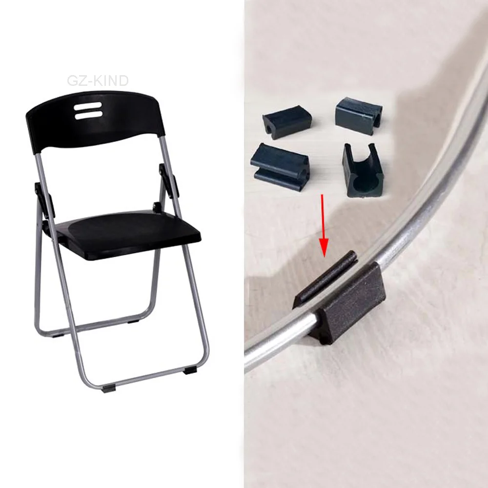 4 pcs 8/10/12/14mm Plastic Leg Chair Blocks Includes U Type Non-Slip Pipe Clamps Office Stool Foot Wrap Pad Floor Protectors