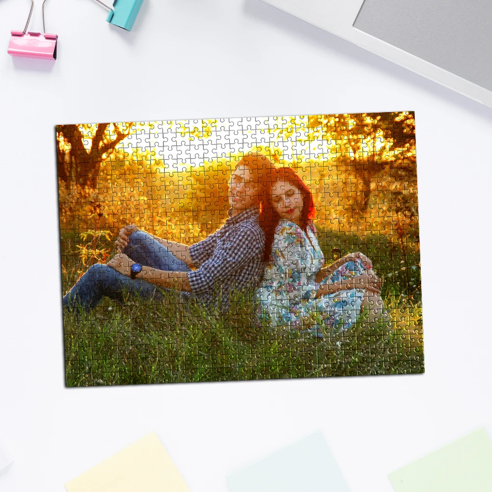 35/300/500pcs couple Customized Picture Mosaic Jigsaw puzzle Friend Gift Personalized Poster For Kids Toy Kids Gift