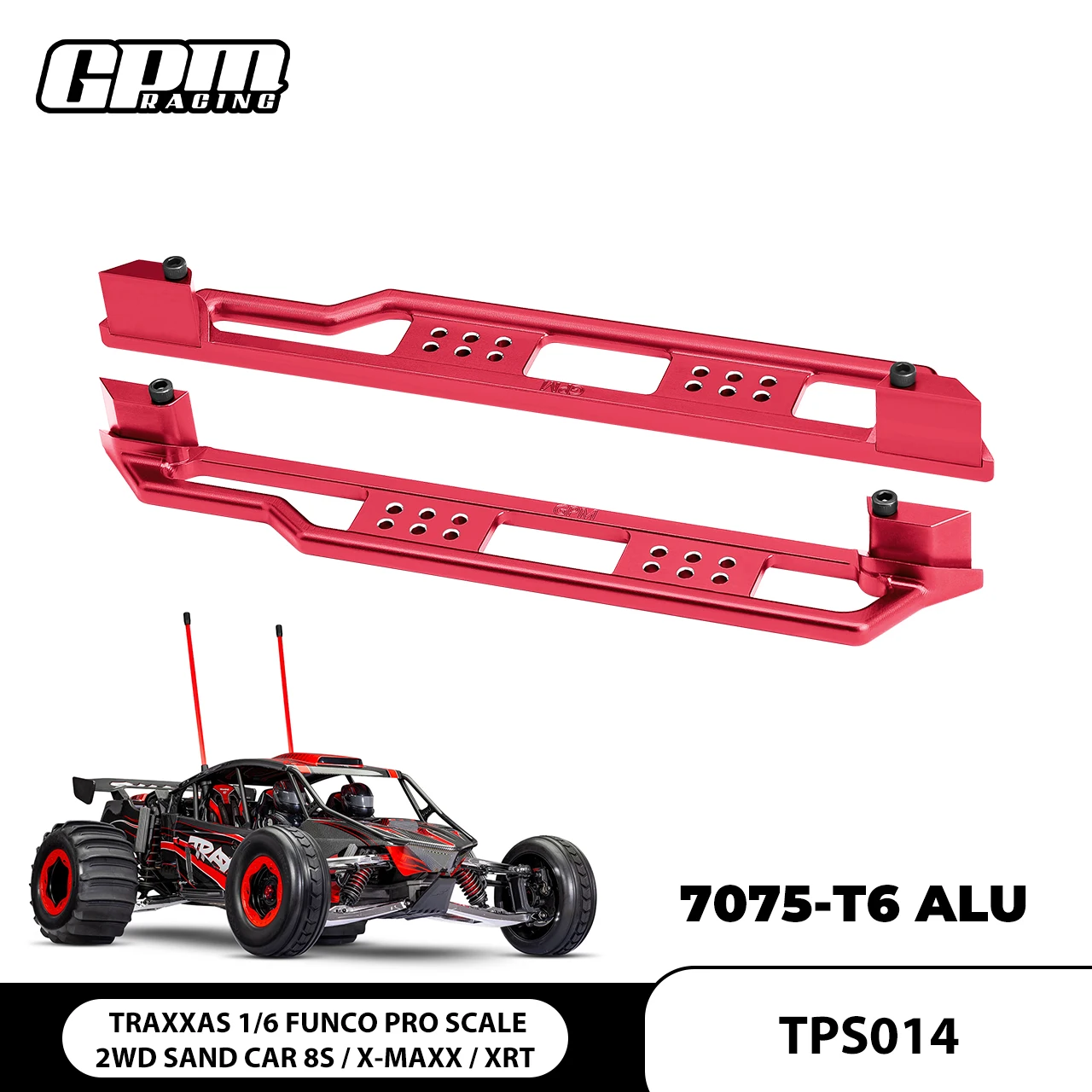 

1/6 Funco Pro Sand Car 8S X-Maxx XRT TRAXXAS GPM 7075 Alloy Chassis Nerf Bars