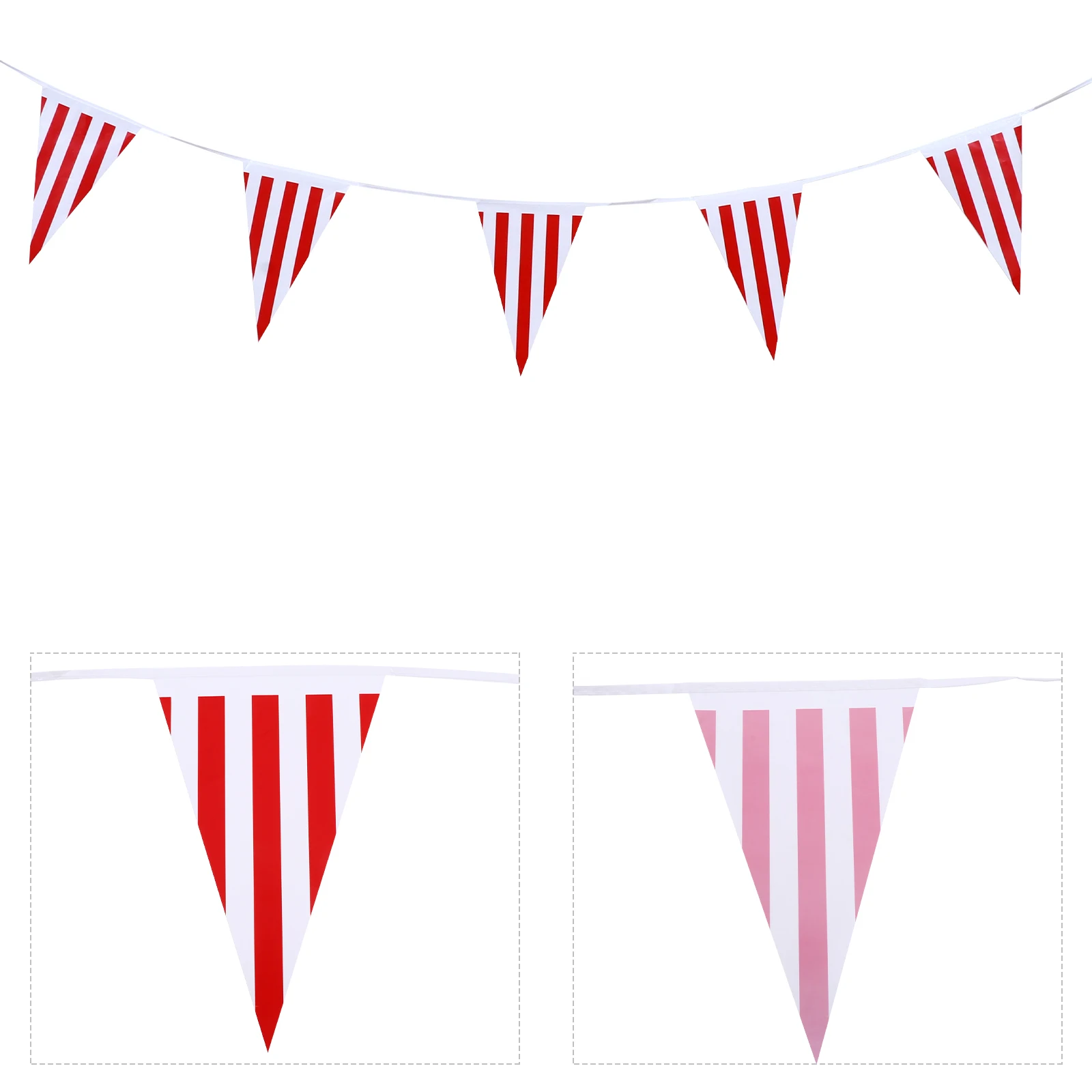 

3pcs Circus Carnival Stripe Banners Party String Flags Hanging Banner Decor For Home Garden Reusable Large Size Clear Printing