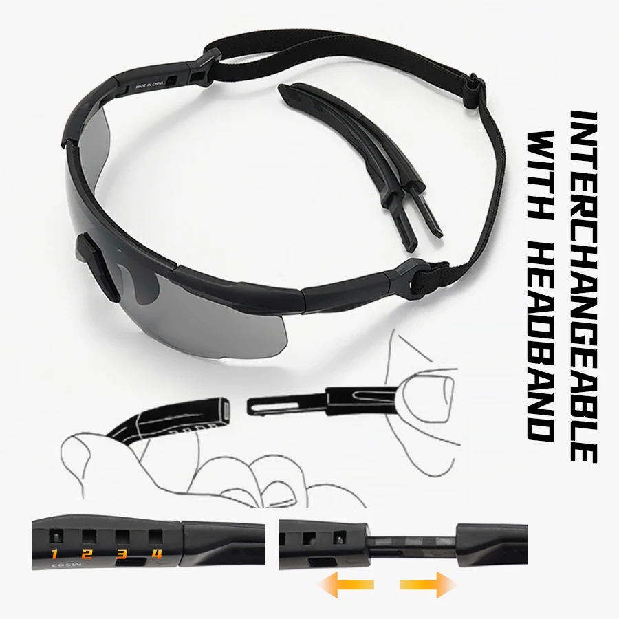 Juego de gafas tácticas de 3 lentes, a prueba de viento, a prueba de polvo, CS, Tiro Militar, gafas de sol a prueba de balas, motocicleta, gafas de