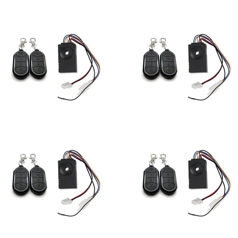 4X Ebike Alarm System Dual Remote Control 36V 48V 60V 72V Alarm Accessories Universal Waterproof