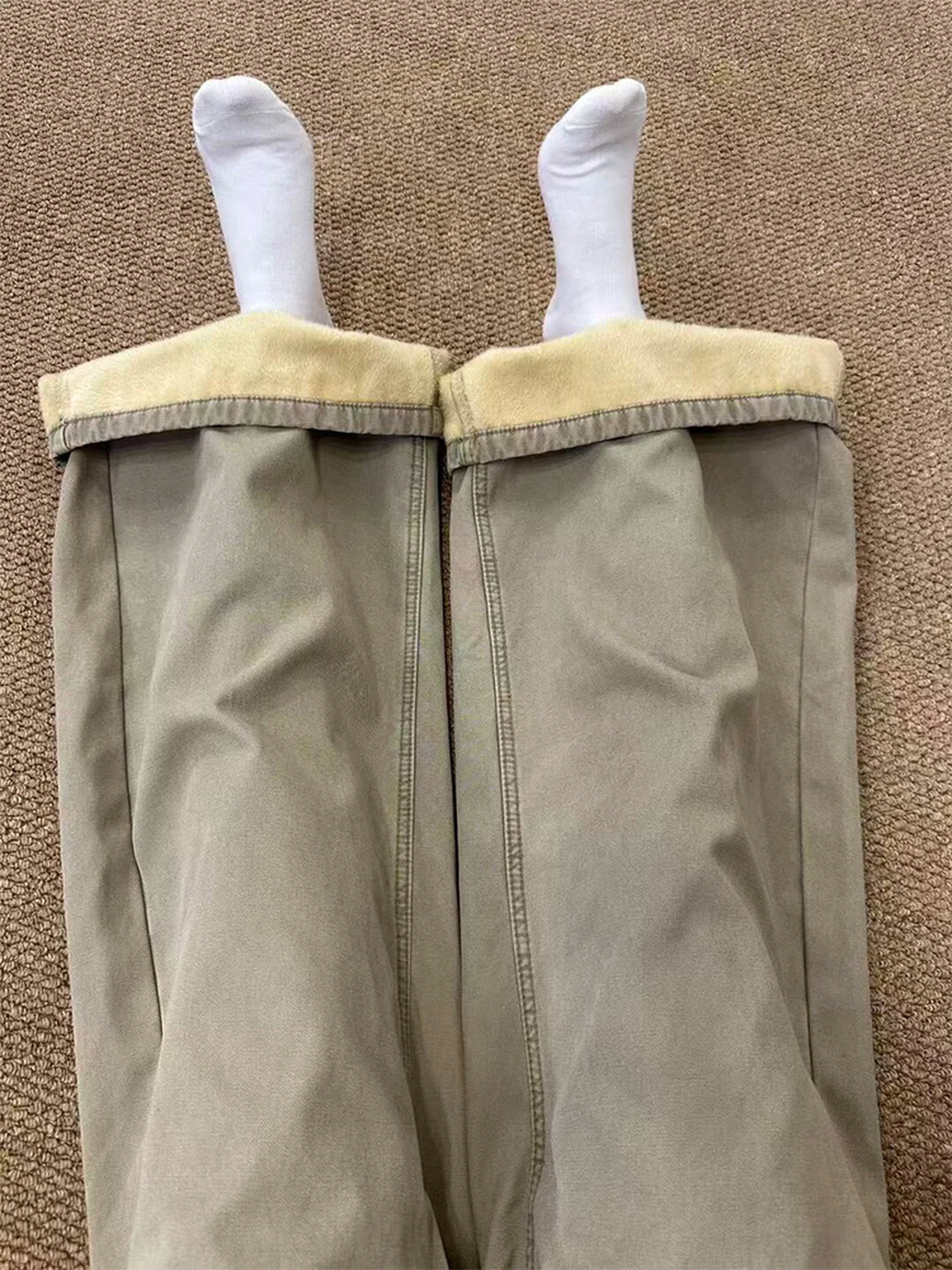 High Waist Fce Gevoerde Waed Denim Jeans Dameswijde Broek met Wijde Pijpen Herfst Winter Nieuwe Sle Amerikaanse Sle Distressed Jeans