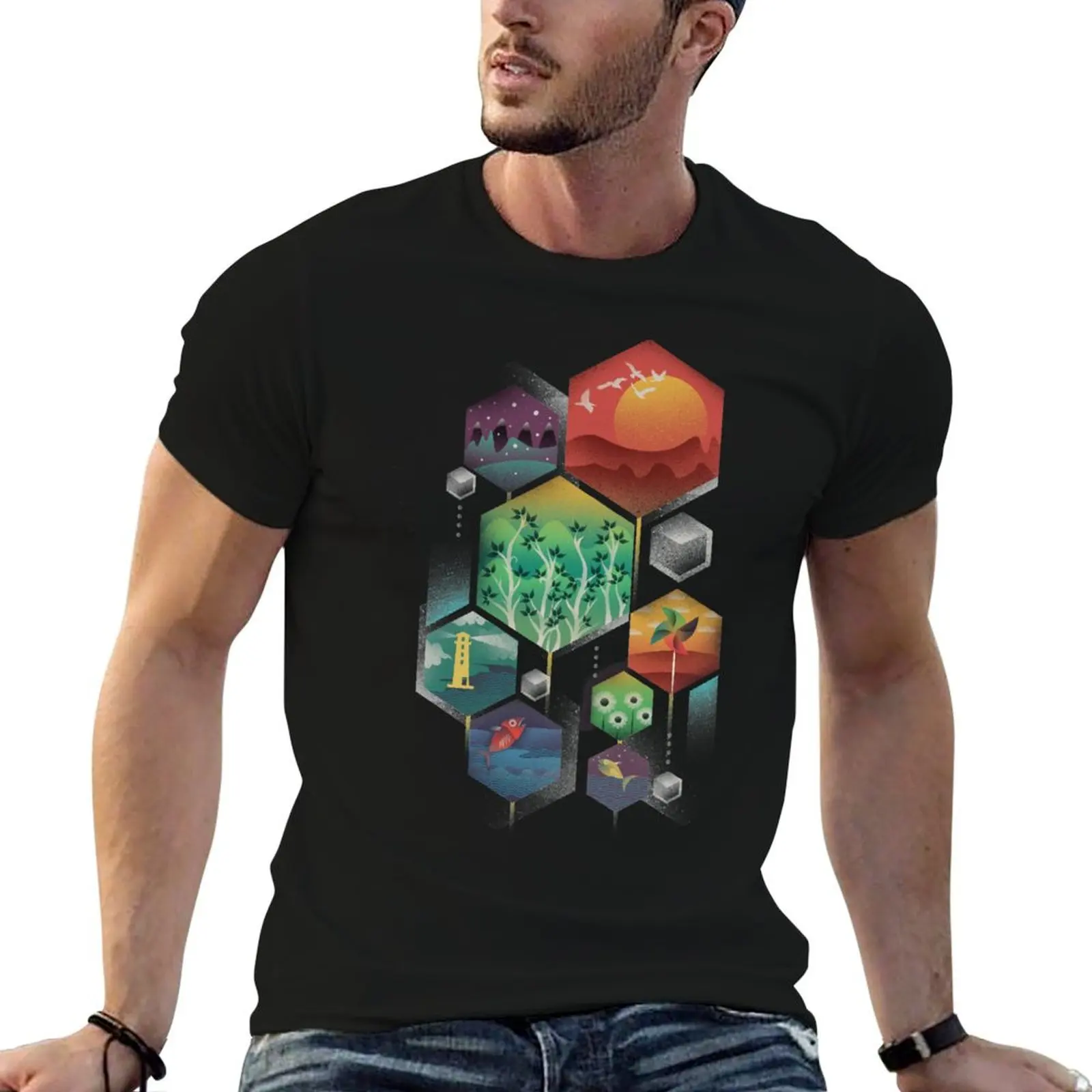 

Geometrical Wonders T-Shirt plus sizes street wear vintage anime shirt compression shirt men