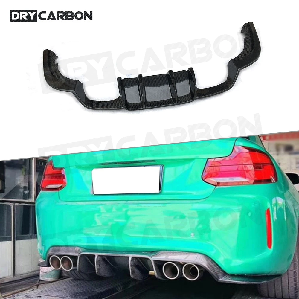 

Dry Carbon Fiber V Style Rear Diffuser Lip Splitters For BMW 2 Series F87 M2 Coupe 2016 2017 2018 FRP Bumper Guard Accessories