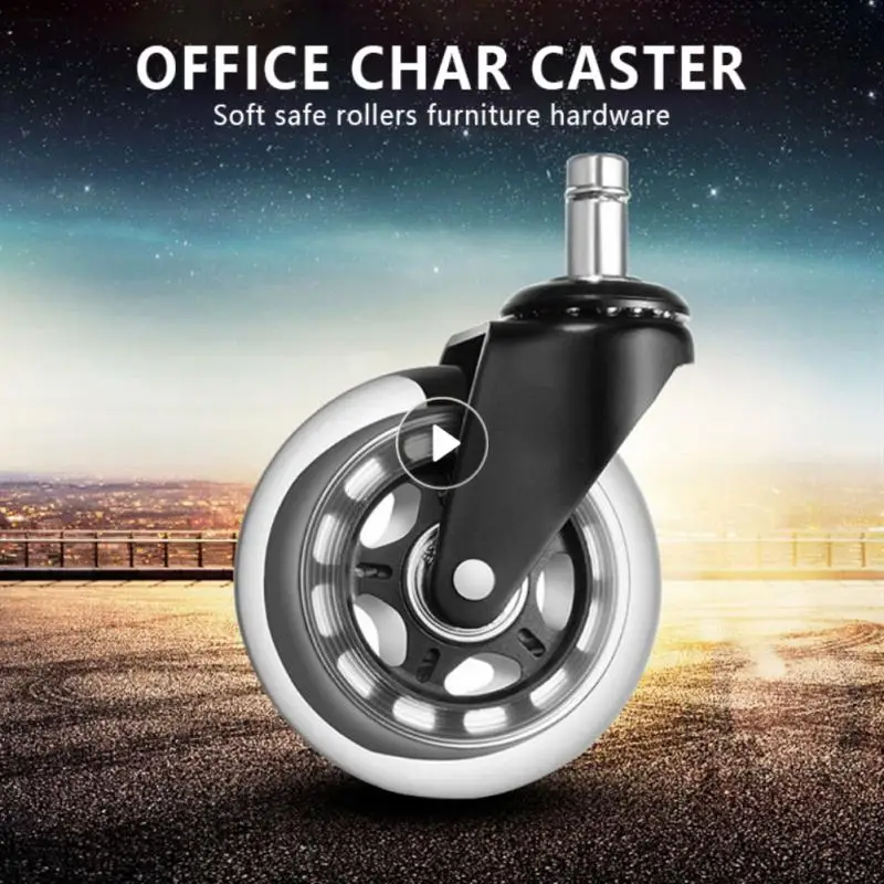 

Furniture Casters Universal Mute Wheel Office Chair Caster Wheels Rubber Soft Safe Rollers Furniture Hardware Tools