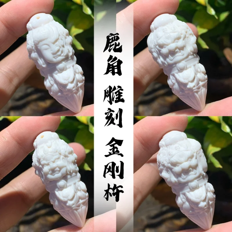 Deer Antler Carved Vajra Four Heavenly Kings Fun Fashion Cultural Matching