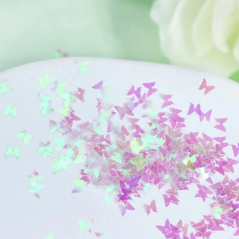 1 Set 3D Butterfly Nail Glitter Flakes Holographic Iridescent Sequins 12 Grids Nail Art Decor DIY Manicure Charms For Salon Home