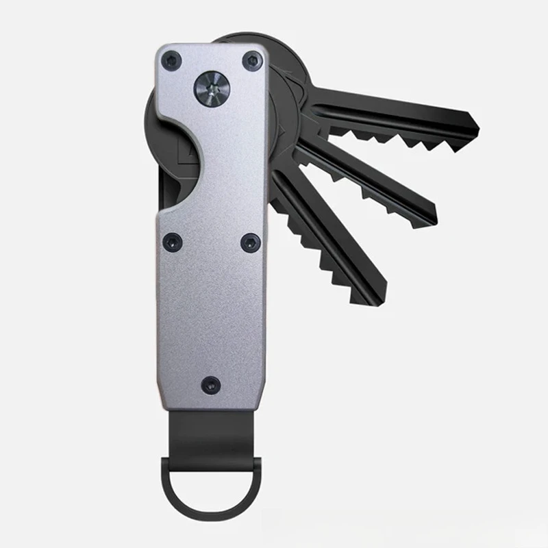 Intelligenter Schlüssel-Organizer aus Metall, minimalistischer Schlüsseletui-Halter mit Schraubendreher, hält 2–6 Schlüsselanhänger für Schlüssel weniger als 6,2 cm, Outdoor-Werkzeuge