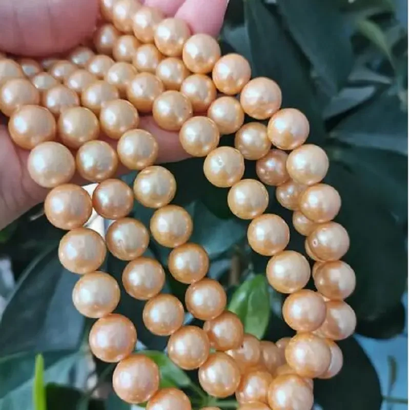 Gorgeous Pearl Necklace AAAA 11-12mm Natural South Sea Round Gold Pearl Necklace 14K Gold Button 16 * 18 * 20 * 22inch