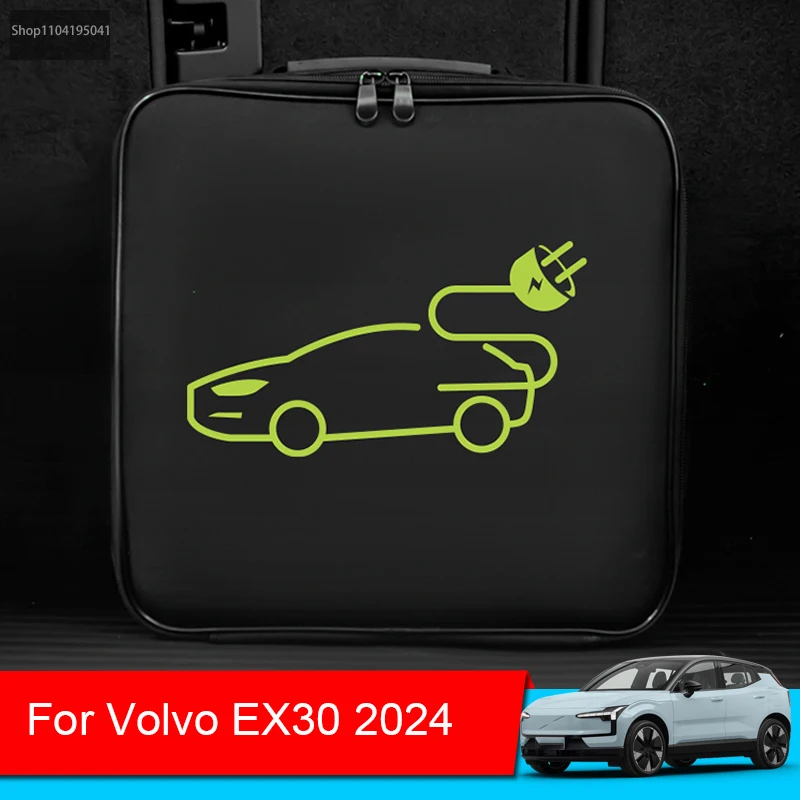 

For Volvo EX30 EM90 2024 2025 Waterproof Retardant Trunk Storage Box Accessory EV Car Portable Charging Cable Storage Carry Bag