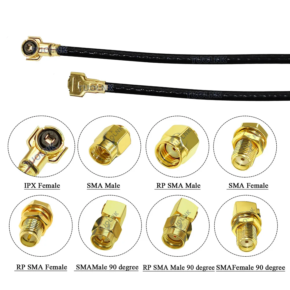 SMA Male/Female to Dual MHF4  Female IPX U.fl Y Type Connector Splitter Combiner RF0.81 Pigtail RF Coax Extension Cable