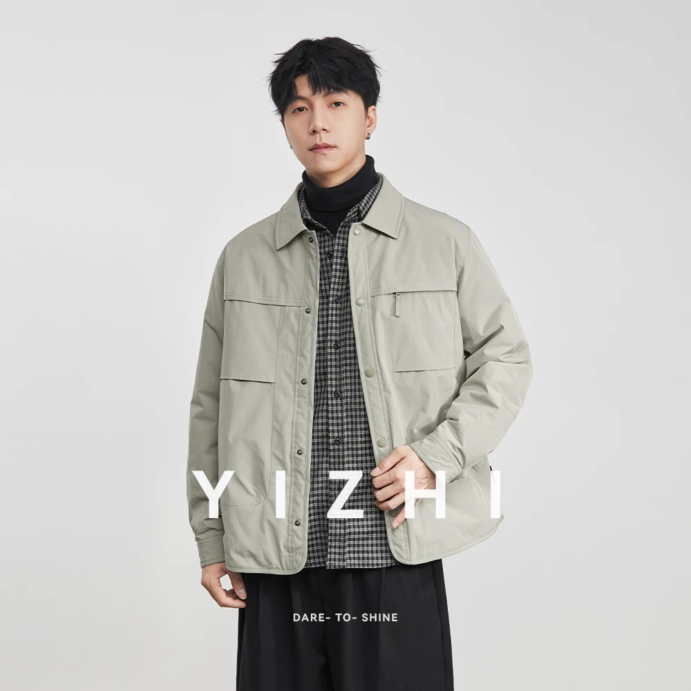 أزياء الرجال الرجعية التلبيب سترة قطن 2025 الخريف والشتاء جديد بلون الأعمال عارضة سترة قطن