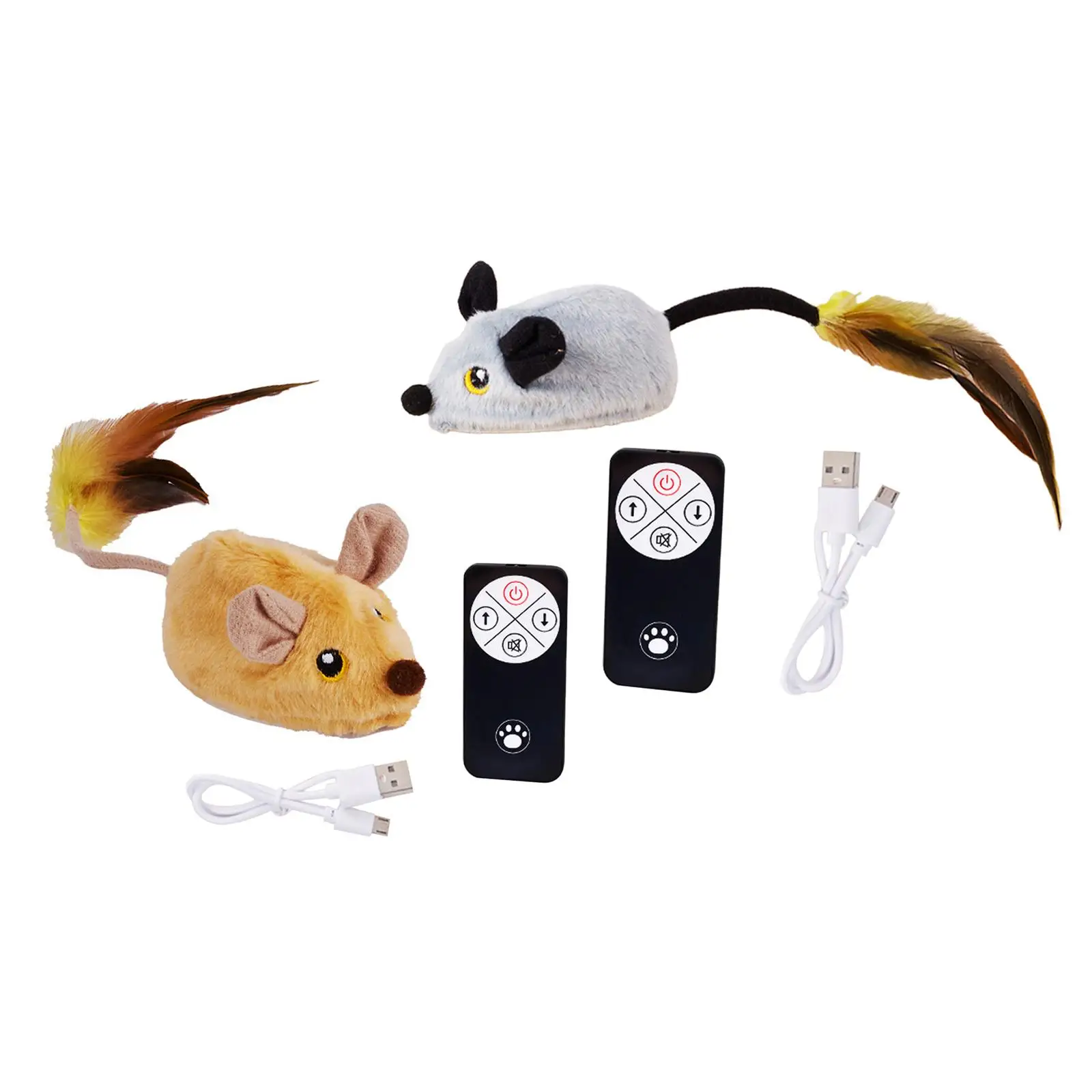 Electric Interactive Cat Toy Hunting Toy with Voice Kitten USB Rechargeable Stimulating Cat Toy Soft Pet Toy Lifelike Cat Toys