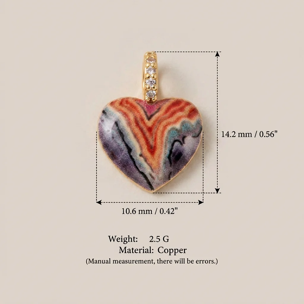 Neue beliebte und vielseitige Farbserie: Herzförmige bemalte DIY-Anhänger für Schmuck – Detail 4