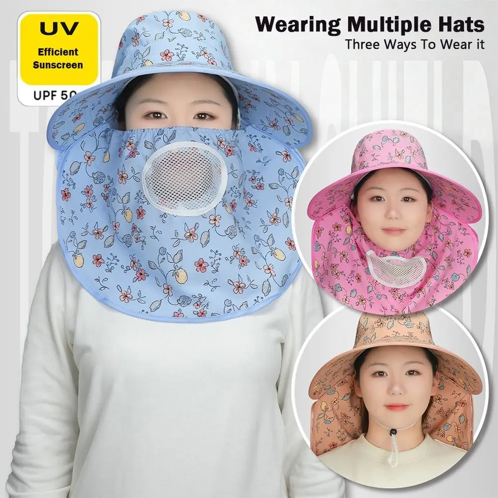 

Fashion Adjustable Sun Hat for Women Breathable Anti-UV Fisherman Hat Summer Protect Neck Beach Cap for Riding/Traveling