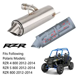 Motorcycle ATV exhaust Slip-On Exhaust for Polaris RZR 800  RZR 4 800  RZR S 800 2012-2014  RZR800 muffler rzr 800 link pipe