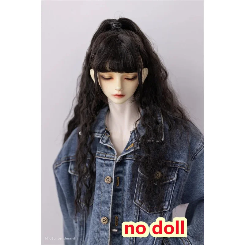 

BJD/SD Doll Wig Toys Girls Elegant 1/3 1/4 Soft Milk Silk Long Corn Curls Red Blue Half Tied High Ponytail Gift Doll Accessories
