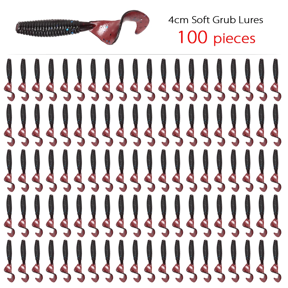 100 stücke Angeln Lockt 4 cm 0,4g Künstliche Wobbler Silikon Köder Grub Wurm Köder Hecht Bass Weiche Köder Karpfen angeln Zubehör – Detail 11