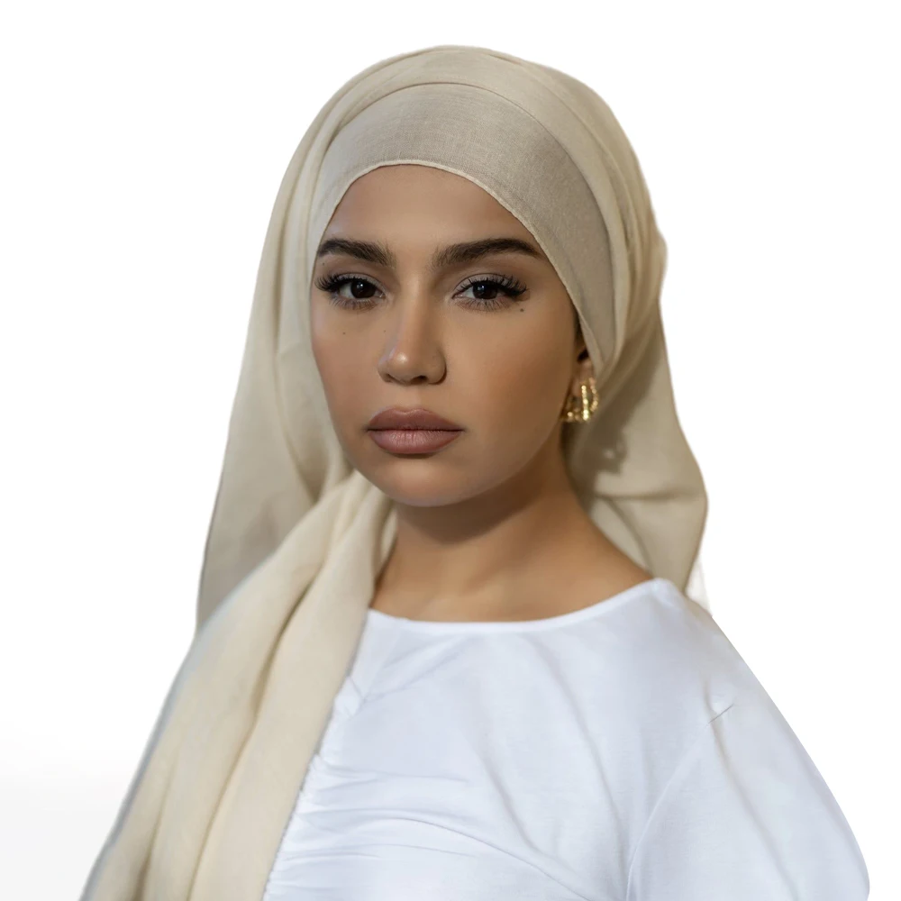 Thin Malaysian Viscose Scarf for Women Plain Lightweight Hijab Casual Long Muslim Shawl Wrap Islamic Turban Solid Color Headwrap