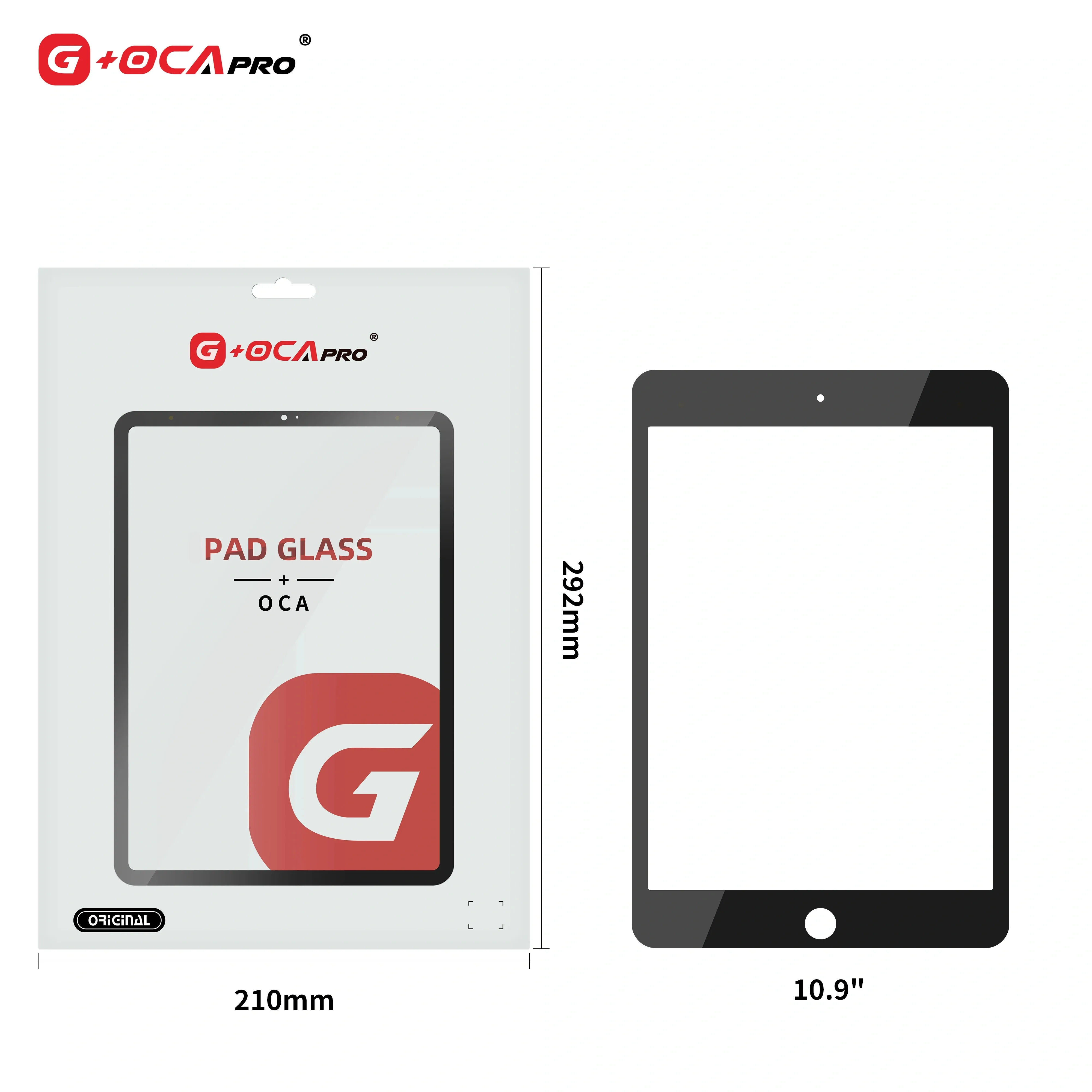 G+OCA-Pro Front Glass With OCA No Home Button For Pad 2-10 Mini1/2/3/4/5/6 Air 2/3/4/5/11/13 Pro 9.7/10.5/11 Inch LCD Repair image 4